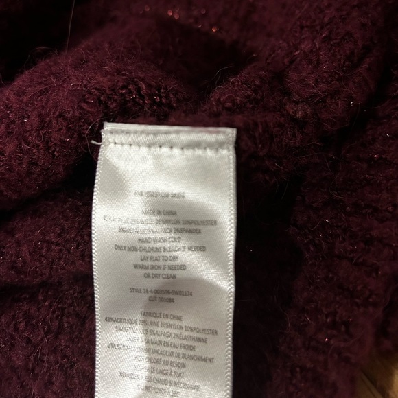 JOIE stavan nubby sweater knot detail wool blend blackberry size M - Picture 9 of 10